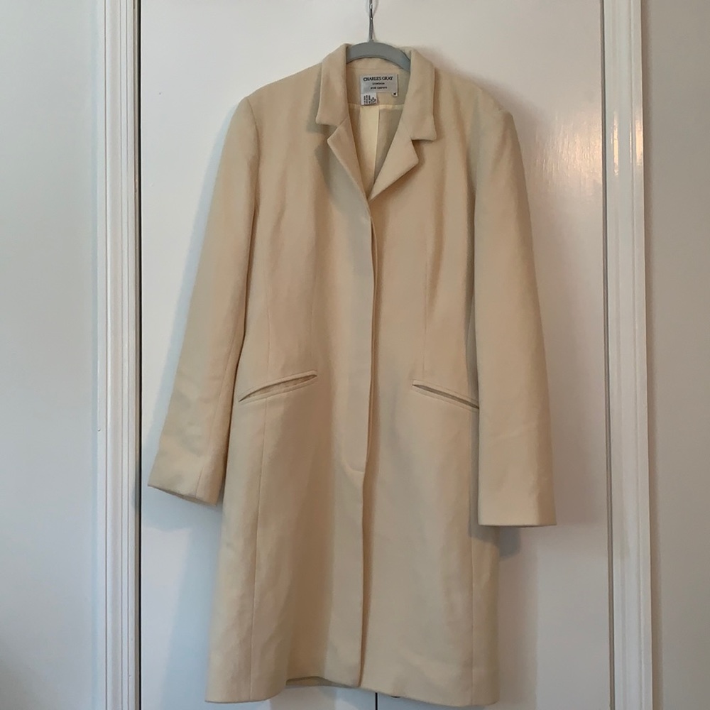 Cream wool and cashmere coat